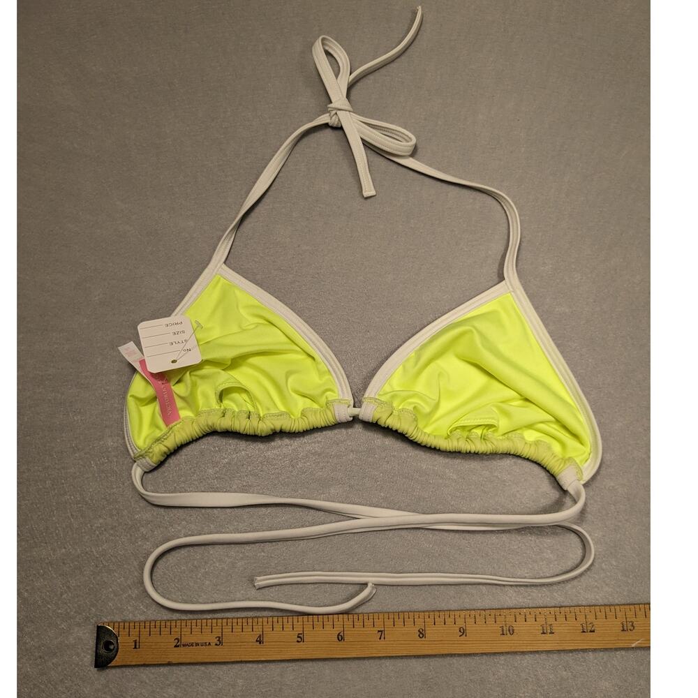 Victoria's Secret Bikini Top Women Large Butter Yellow String Y2K EUC - Picture 11 of 12